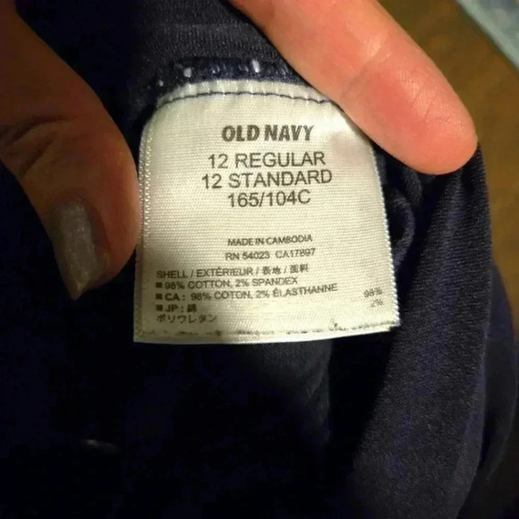 Old Navy maternity corduroy navy blue slim boot cut full panel sz 12 regular - Picture 12 of 12